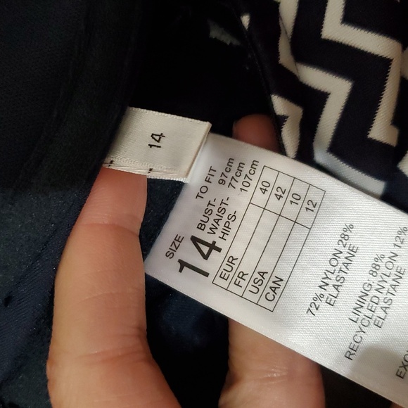 NWOT Seafolly Sienna Bustier Bandeau Bikini Top. True Navy, White. 10 US. - Picture 6 of 10